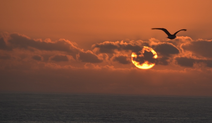 sunset over Depoe Bay